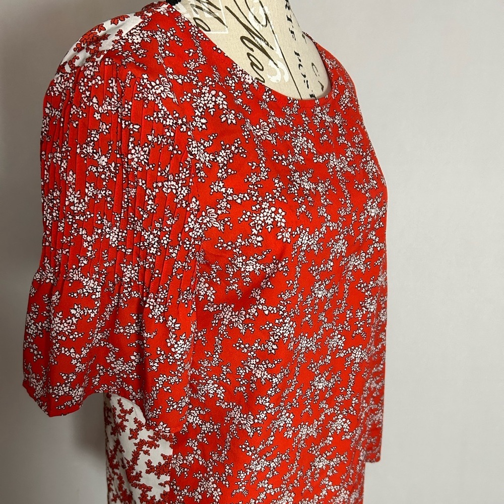 French Connection Red Blouse With Flutter Sleeves… - image 6